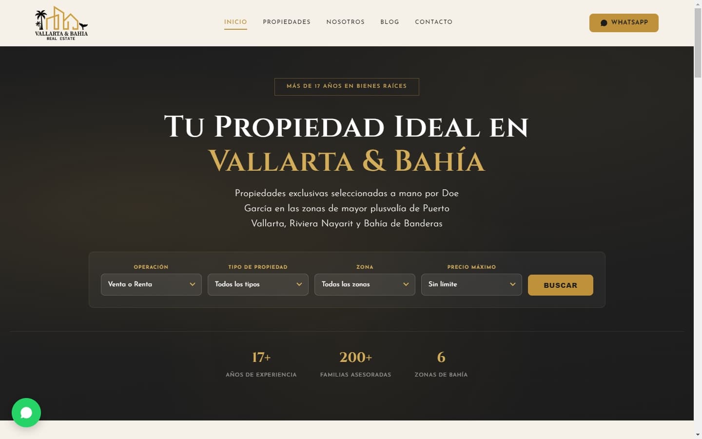 Proyecto web — Vallarta & Bahía Real Estate