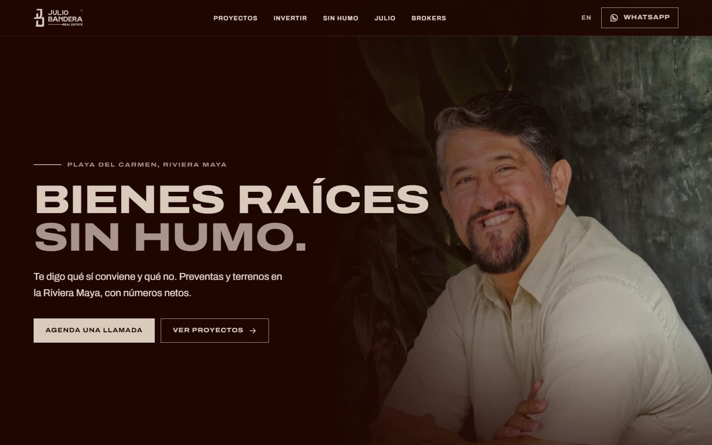 Julio Bandera Real Estate — The home page (Desktop)