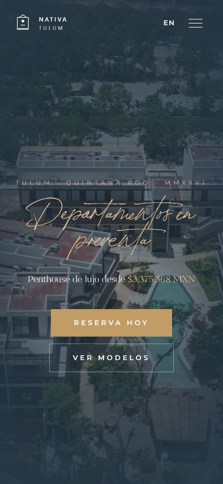 Nativa Tulum — The redesign, in pre-production · coming soon (Mobile)