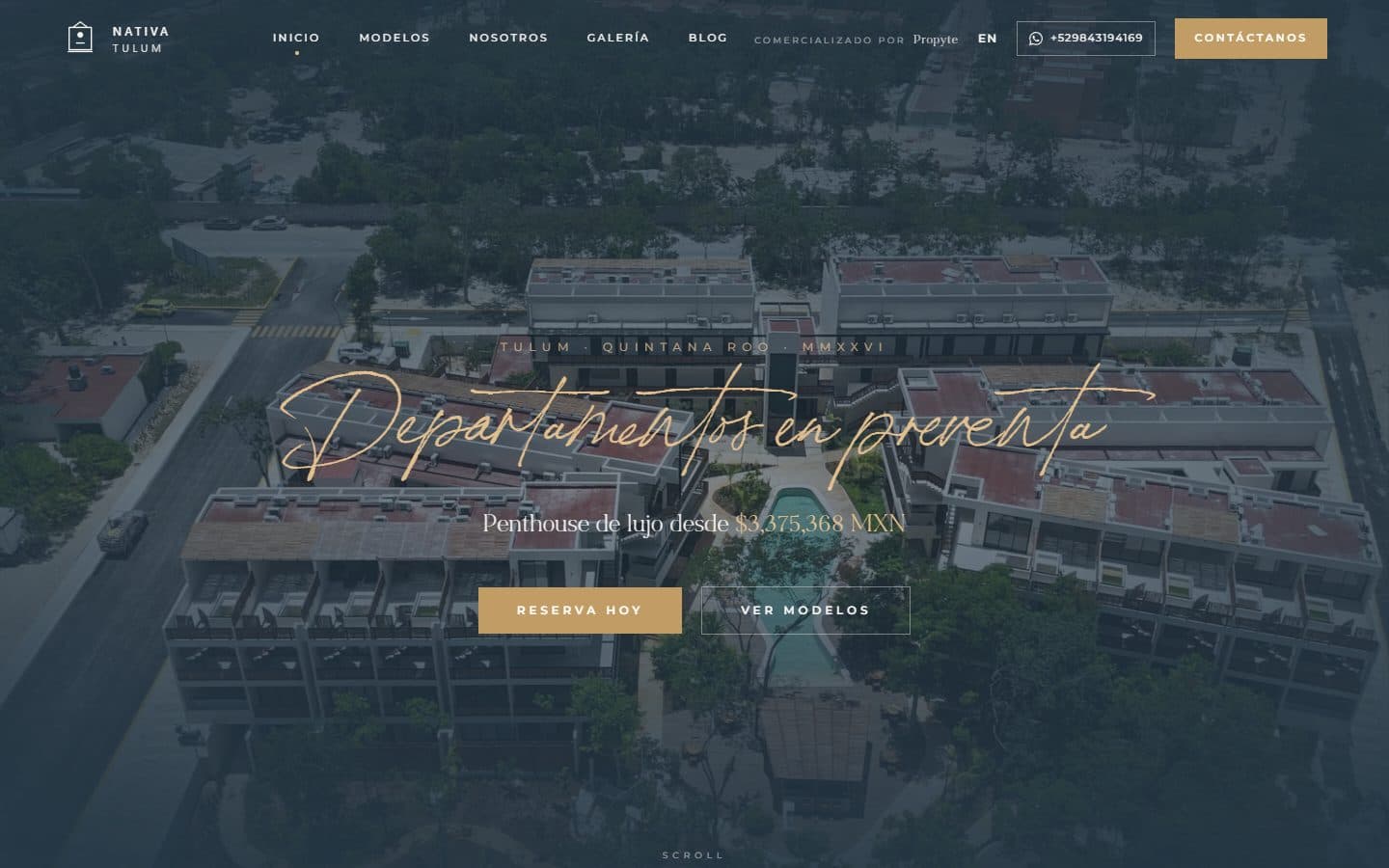 Nativa Tulum — The redesign, in pre-production · coming soon (Desktop)