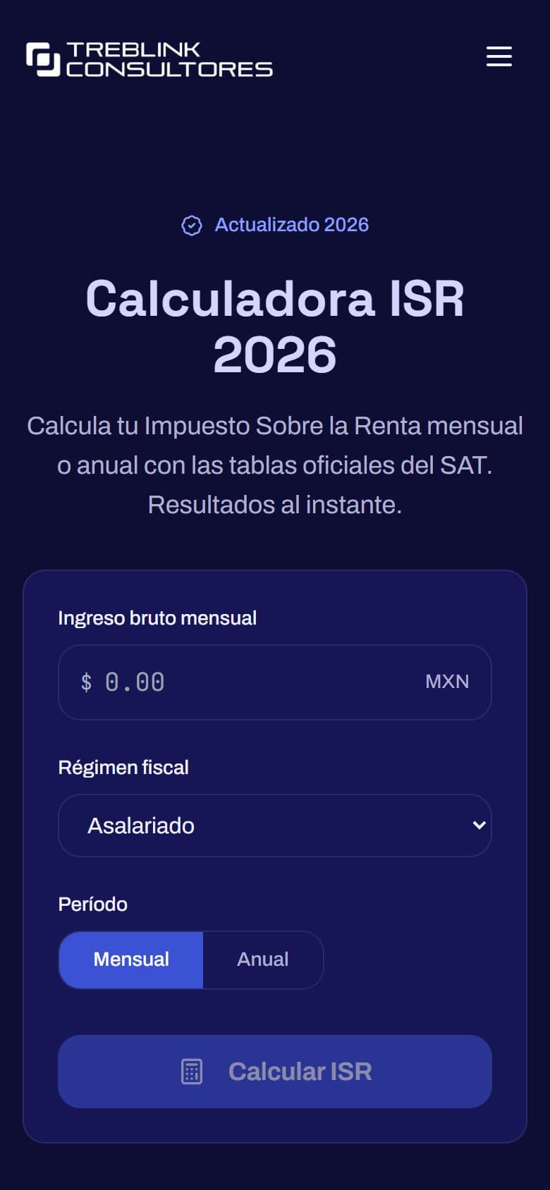Treblink Consultores — La calculadora de ISR (Móvil)